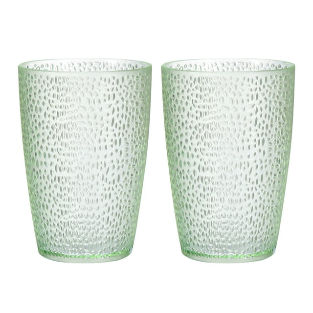 Uxcell vasos de acrílico de 13 oz, 2 paquetes de vasos reutilizables de plástico para el hogar y al aire libre, esmeralda