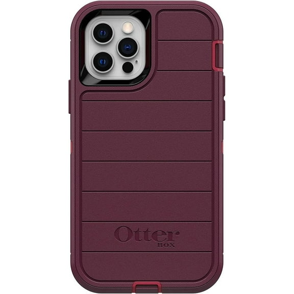 OtterBox Defender Cell Phone Case for Apple iPhone 12, Berry Potion Raspberry Wine & Boysenberry