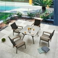 thumbnail image 2 of Patio Festival Metal 5-Piece Outdoor Dining Set in Gray & Beige, 2 of 7