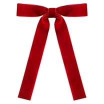 1PC Burgundy Velvet Bows 5x7in Pre-Tied Ribbon Bows with Twist Ties for Christmas Tree Ornaments Wreath Garland Valentines, Red, Bows