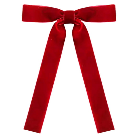 1PC Burgundy Velvet Bows 5x7in Pre-Tied Ribbon Bows with Twist Ties for Christmas Tree Ornaments Wreath Garland Valentines, Red, Bows