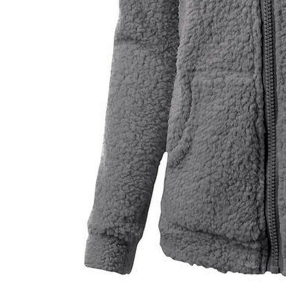 Xudanell Women's Fleece Jacket Full Zip Polar Fleece Hoodie Soft Lightweight Winter Coat (Dark Gray,S)