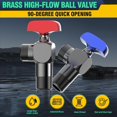 thumbnail image 3 of 1/2 Inch All Copper Ball Valve, Ball Core Full Open High Flow Angle Valve, Hot and Cold Water Control Ball Valve Blue,1 x Ball Valve,Blue, 3 of 7