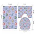 thumbnail image 3 of Purple Background Dinosaur Pattern Bathroom Rugs Sets 3 Piece,Toilet Cover Set,Absorbent Non Slip Bathroom Mats Sets with U-Shaped Contour Rug Toilet Rug Set, 3 of 5