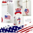 thumbnail image 4 of Holloyiver 6PCS Patriotic Hanging Ornaments for Tree, 4th of July Independence Day Wooden Ornaments with Ropes, USA Flag Stipe Red White and Blue Decorations Memorial Day, 4 of 5