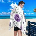thumbnail image 5 of GZHJMY Purple Flowers Beach Towel Quick Dry Absorbent Bath Towels Sandproof Lightweight Towel for Gym Yoga Sports Swimming- 30x60in Washcloth, 5 of 7