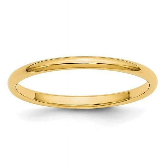 Primal Gold 10 Karat Yellow Gold 2mm Half Round Band