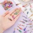 thumbnail image 3 of PH 48pcs 12 Colors Round Bead Dangle Charms 1.3 Inch Pendant Glass Beads with Golden/Silver Lobster Claw Clasps Dangle Pendants for Jewelry Keychain Stitch Markers Making Colorful, 3 of 6
