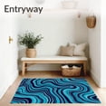 thumbnail image 3 of ODIKA 2'x3' Machine Washable Non-Slip Area Rug, Vibrant Ocean Wave Ripple High Traffic Rug, Blue, 540460, 3 of 7