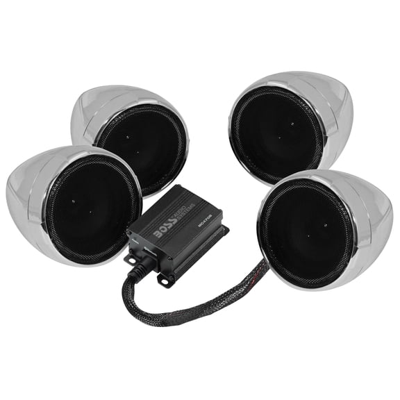BOSS Audio Systems MC470B 3 Inch Motorcycle Speakers and Amplifier Package