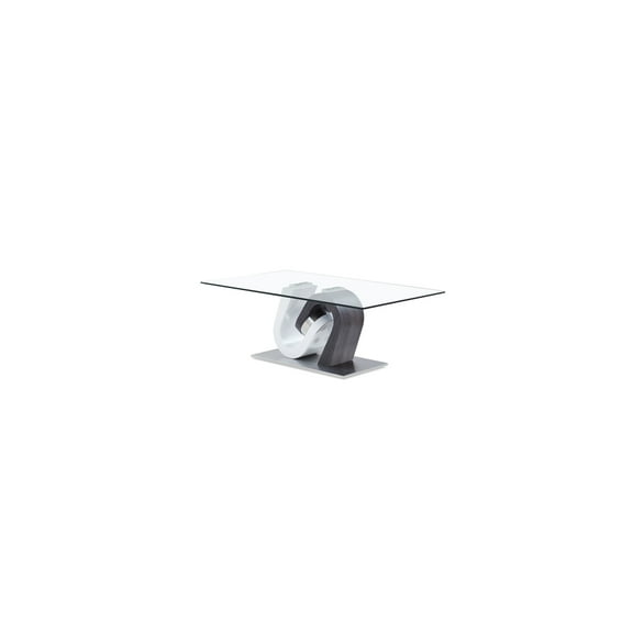 Global Furniture USA Gray and White Glass Top Coffee Table