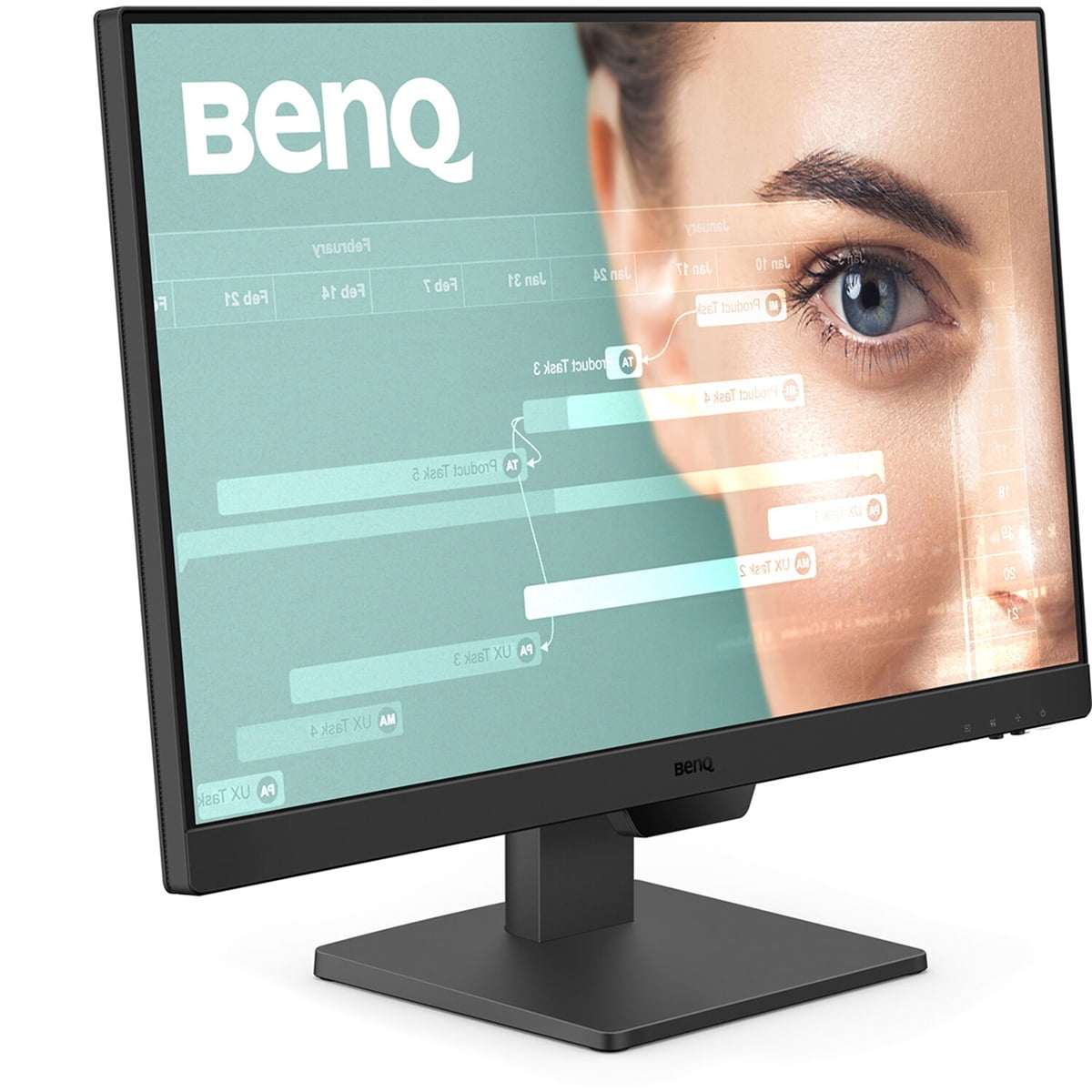 BenQ GW2490 100Hz Gaming Computer Monitor 24" FHD 1920x1080p, IPS, Eye-Care Tech, Low Blue Light, Anti-Glare, Adaptive Brightness, Built-in Speakers, DisplayPort, HDMI + H&A Heavy Dual Monitor Stand