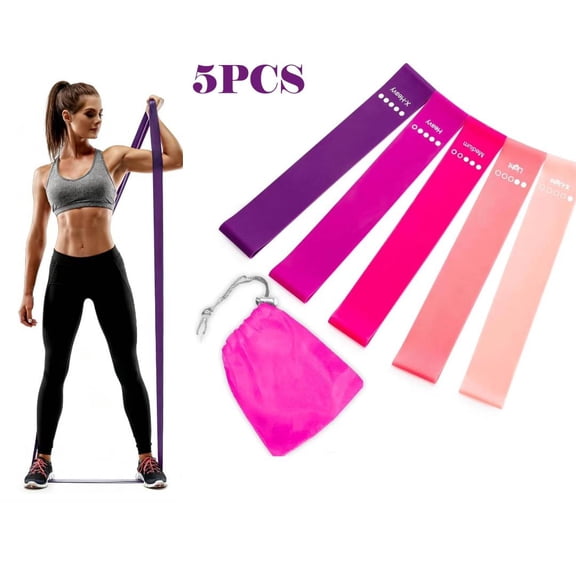 Resistance Loop Exercise Bands,Resistance bands for working out with Instruction Guide and Carry Bag,Set of 5
