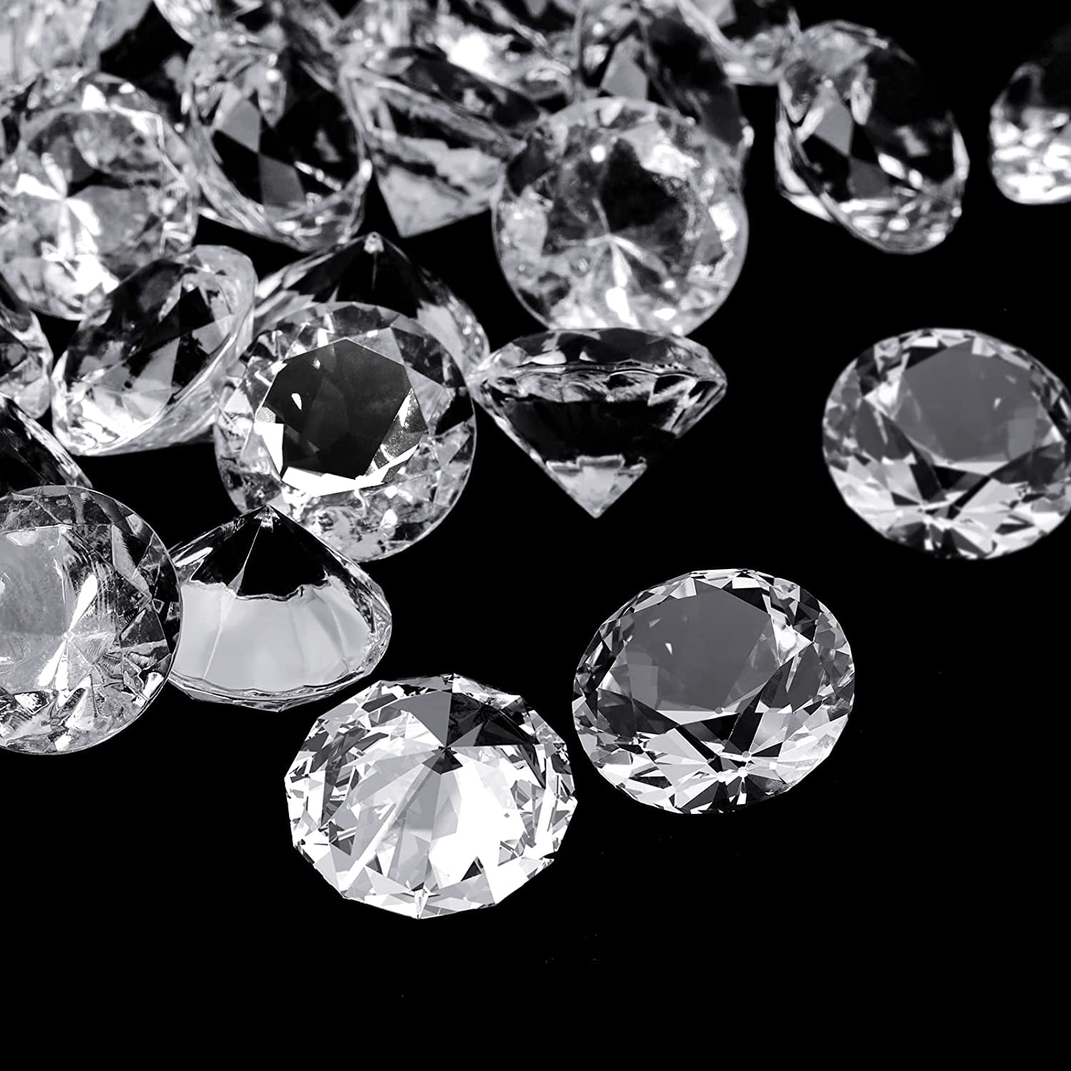 500PCS Mini Clear 10mm Acrylic Diamond Confetti Wedding Decor Table Scatters 