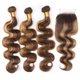 thumbnail image 5 of Extensiones de cabello humano brasileño virgen, mechones ondulados con cierre de encaje HD, rubio miel, degradado, 4x4, 3 paquetes, 5 of 5
