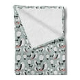 thumbnail image 2 of Birds Soft Flannel Fleece Throw Blanket, Cartoon Style Illustration of Long-Eared Owl and Great-Grey Owls, Cozy Plush for Indoor and Outdoor Use, 60" x 80", Blue Grey Salmon, by Ambesonne, 2 of 5