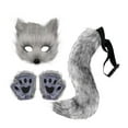 thumbnail image 1 of yingyy Tail Prop And Mask Set For Halloween Cosplay – Adjustable Elastic Waist Size Is Suitable For Most grey, 1 of 6