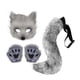 thumbnail image 1 of Guardurnaity Conjunto de disfraz de Halloween simulado con guantes de felpa, máscara y accesorios de cola, accesorios de Cosplay Disfraces de disfraces gris, 1 of 6