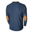 thumbnail image 3 of Men's Waffle Casual Sweatshirt Long Sleeve Stand Collar Button Pullover with Elbow Patches, 3 of 7