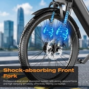 PostJoy Electric Mountain Bike 26 1500W Peak Motor, 65 Miles 28MPH Ebike, 480Wh Battery Electric Bicycle for Adults 7 Speed Electric Bicycles Front Fork Suspension