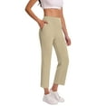 thumbnail image 2 of Fall Saving! HVOBTTY Women's Slim Leg Pants, Fall Pants for Women, Women's Casual Solid Color Comfortable Stretch Yoga 7/8 Length Work Pants Beige,XXXL, 2 of 4