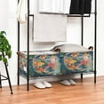 thumbnail image 3 of Yayeee Foldable Storage Basket for Shelves with Handles Waterproof Cloth Bins, Green Goldfish, 3 of 7