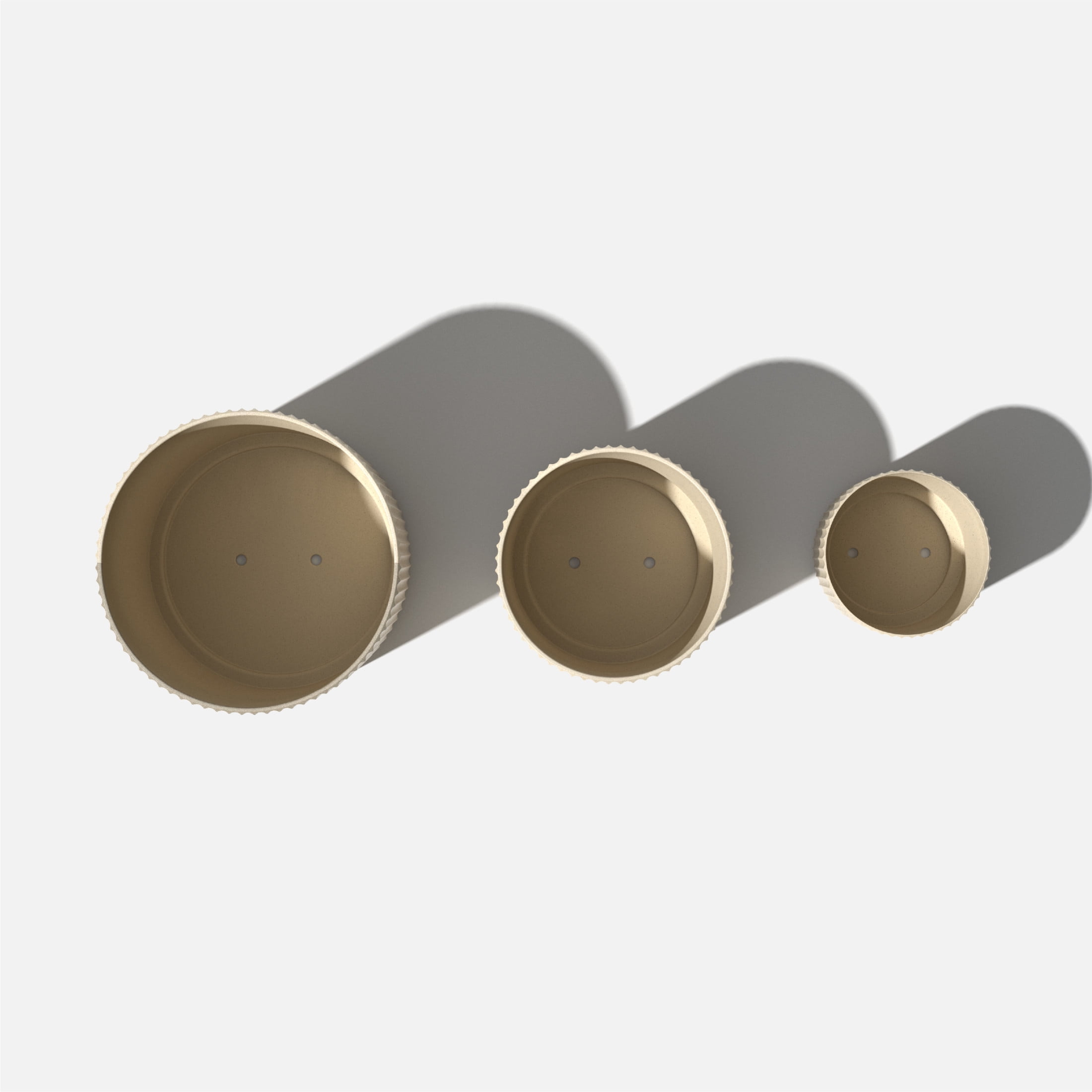 Veradek Demi Series Bundle - Three Piece Set of Plastic-Stone Planters - Sand