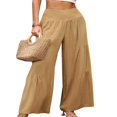 thumbnail image 4 of POINTERTECK Pantalons Larges Amples pour Femmes Taille Haute Couleur Unie Coupe Décontractée Plissée, 4 of 7