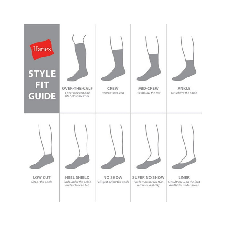 Hanes Ultimate Women's Crew Socks, Cushioned, 6-Pairs White 5-9