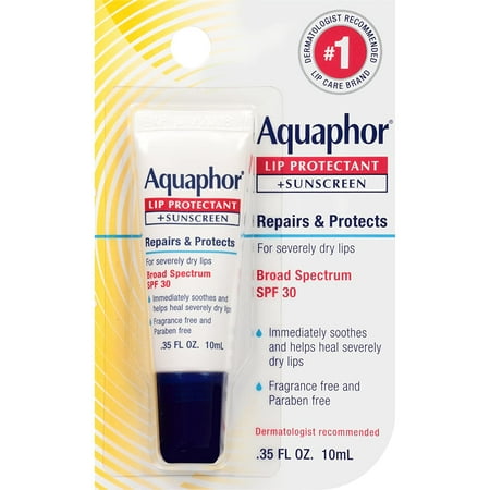 Aquaphor Lip Protectant + Sunscreen For Severely Dry Lips .35 Oz SPF 30