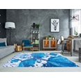 thumbnail image 2 of Ladole Rugs Poppy Floral Pattern Contemporary Indoor Area Rug Carpet in Turquoise Blue, 4x6 (3'11" x 5'7", 120cm x 170cm), 2 of 6