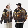 thumbnail image 4 of Daiia Adorable Otter Pair Hug UPF 50+ Sun Protection Hoodie Jacket Lightweight Long Sleeve Sun Shirt for Women Men with Pocket Hiking Outdoor-XX-Large, 4 of 7