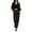 Black, variant on Women's Velvet Velor Tracksuits 2 Piece Lounge Outfits Zip Up Sweatshirt and Sweatpants with Pockets