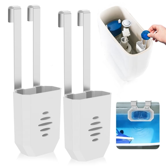 2Pcs Rust Resistant Toilet Tank Tablet Holder Hanging Cleaning Tablet Bracket for Bowl, Blocks Impurity from Fouling Water Tank, Bathroom Tank Protector