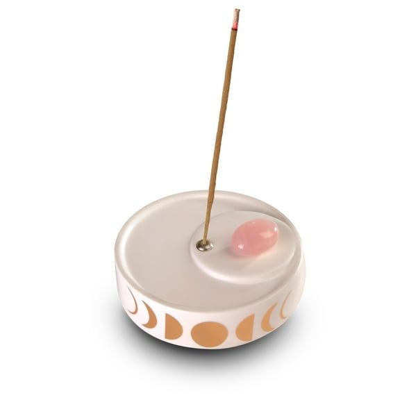 Mainstays Incense Ritual Starter Set with Pink Rose Quartz Gem Stone, Incense and Incense Holder