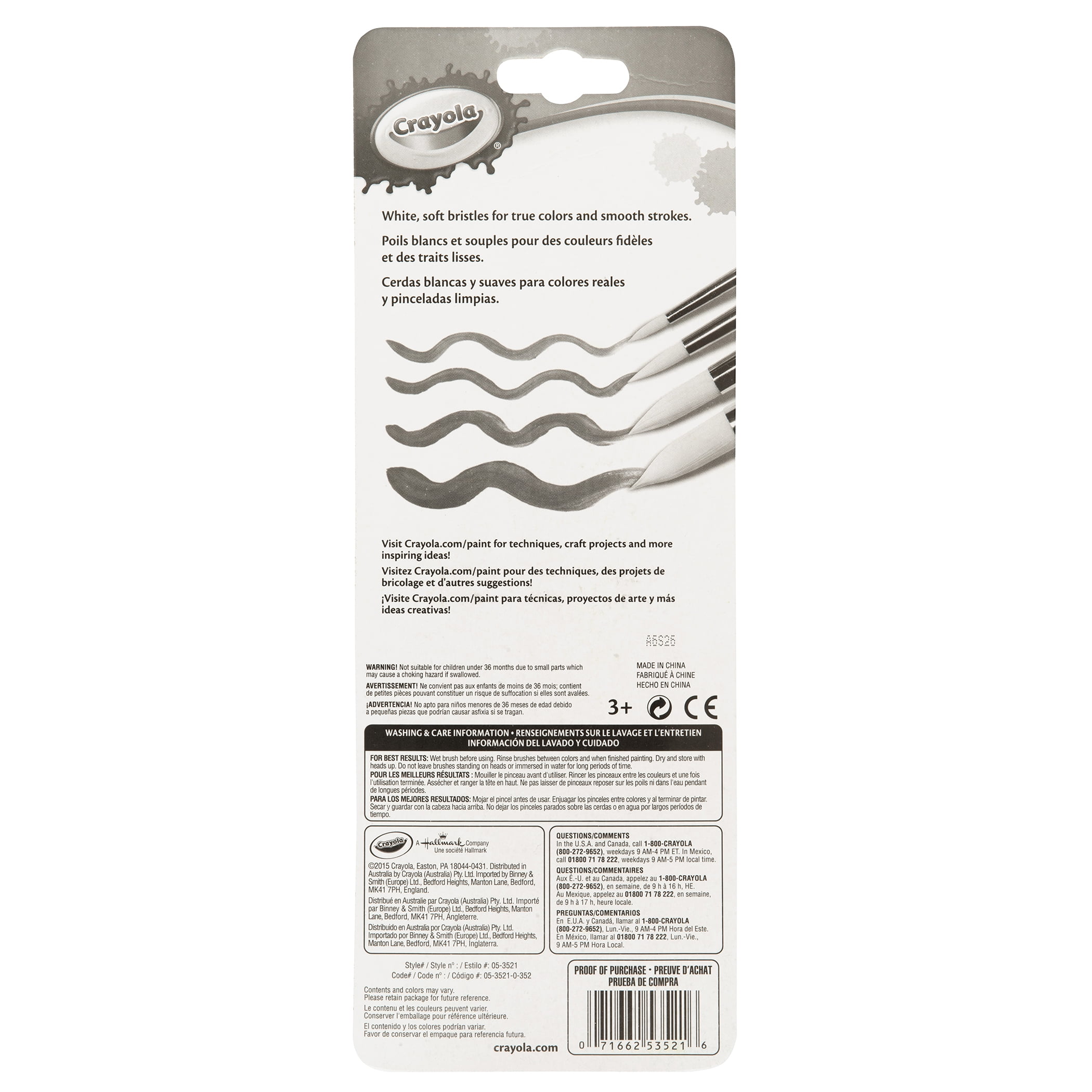 Crayola Round Brush Set, 4 Per Pack, 4 Packs