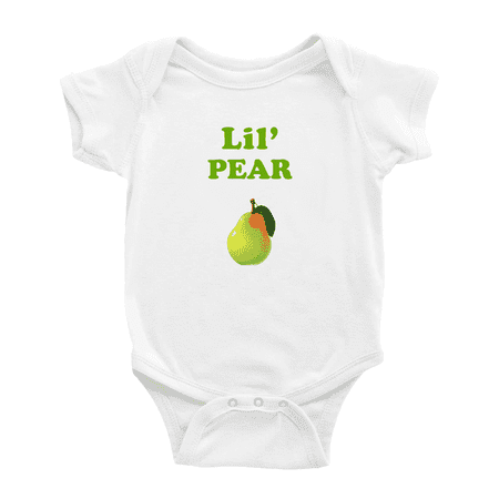 

Cute Baby Bodysuit Lil Pear Fruit Funny Boy & Gril Baby Jumpsuits Newborn Clothes (White 18-24 Months)