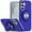 Blue, variant on For Samsung s25 FE Metal CD Pattern Matte Finished Hybrid with Rotational Ring [Car Mount Friendly] Case - Blue