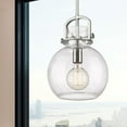 thumbnail image 4 of Innovations Lighting  Newton Sphere - 1 Light 10" Stem Hung Pendant Clear/Satin Nickel, 4 of 5