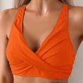 thumbnail image 2 of TOWED22 Women's Strappy Bikini Tops Padded Swimsuit Lace Up Adjustable Bathing Suit Top Orange,S, 2 of 6