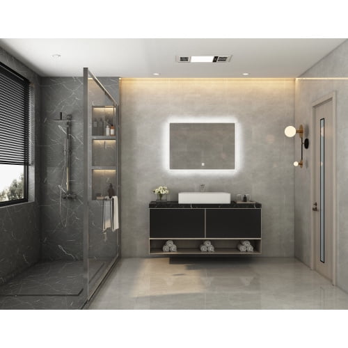 Horizontal Vertical Wall Mounted Led, Backlit Mirror Bathroom Cabinet