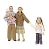 Melissa & Doug 4-Piece Victorian Vinyl Poseable Doll Family for Dollhouse - 1:12 Scale