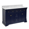 thumbnail image 2 of Sydney 60" Double Bathroom Vanity with Royal Blue Cabinet and Carrara Marble Top, 2 of 5