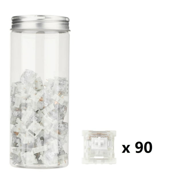 Interruptores de mecánicos de RGB LED SMD Interruptores mecánicos ligeros para juegos para entusiastas del mecánico Blanco Silencioso 90 Yotijar interruptor de teclado