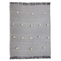 Gray Woven Cotton Houndstooth Throw Blanket
