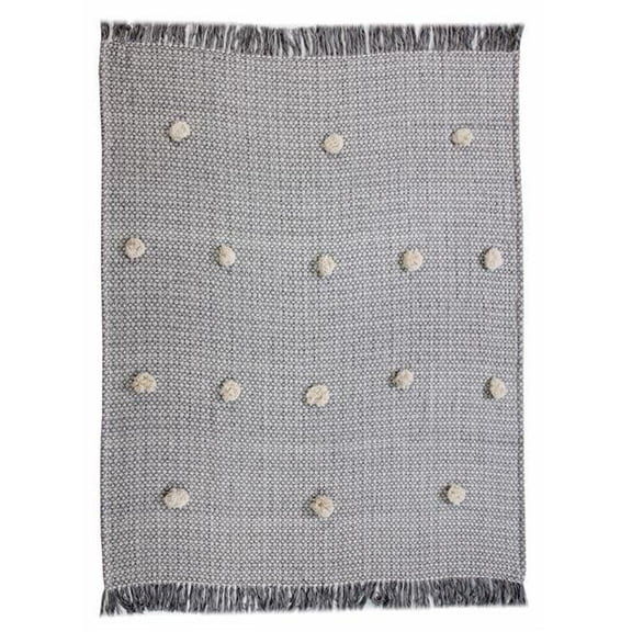 Gray Woven Cotton Houndstooth Throw Blanket