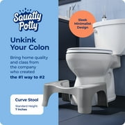 Squatty Potty Curved Plastic Toilet Stool, 7 in Gray