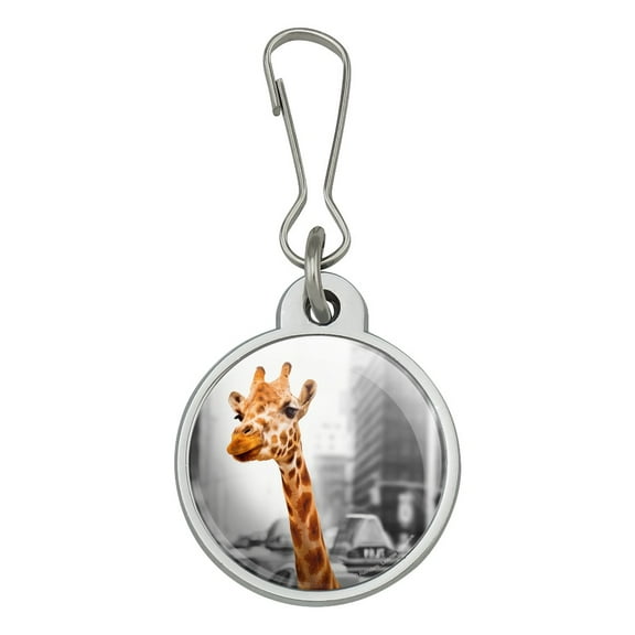 Giraffe in Taxi Jacket Handbag Purse Luggage Backpack Zipper Pull Charm