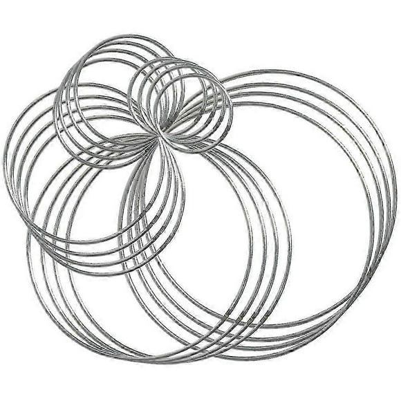 20 Pieces Metal Dream Catcher Rings Hoops Steel Craft Silver Rings For Crafts,macrame And Other Diy