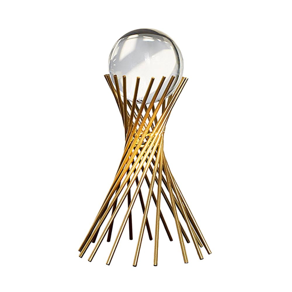 DIYOMR Boule De Cristal Transparente Avec Support En Fer Doré - Décoration Abstraite Moderne Pour Maison, Salon, Bureau (modèle Amour)
